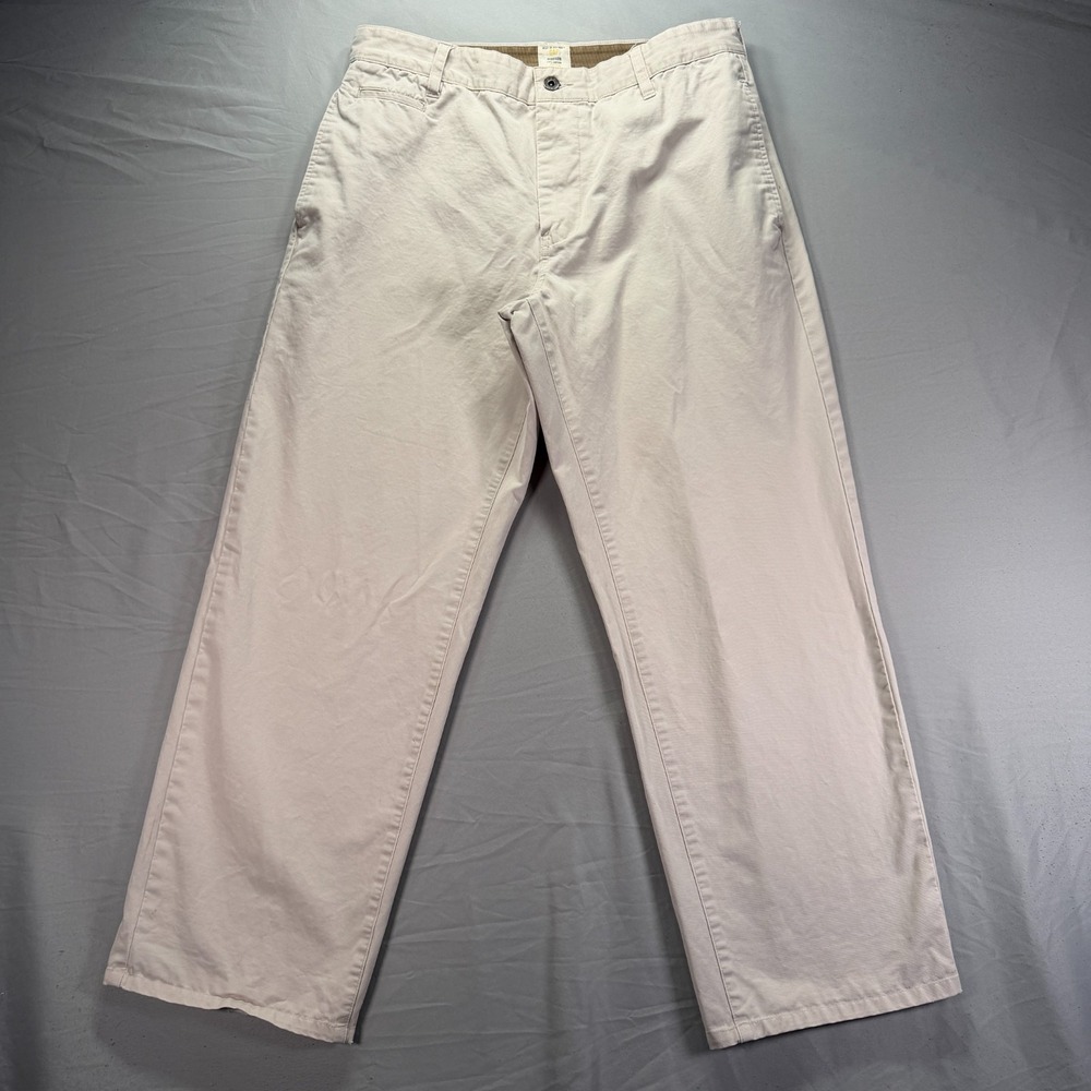 Gap Khaki Chino Pants Mens 34x30 (Fits 32x30) Beige Pockets Canvas Travel
